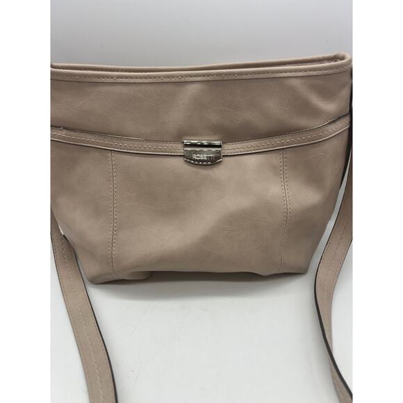 Rosetti Beige Neutral Faux Leather Minimalist Shoulder Purse Preppy Career - Picture 2 of 7